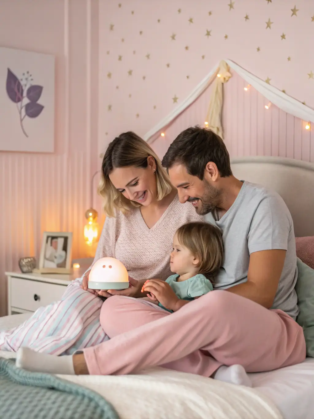 A single parent and child unpacking boxes in a cozy bedroom, showing the supportive environment and sense of stability offered to new residents.