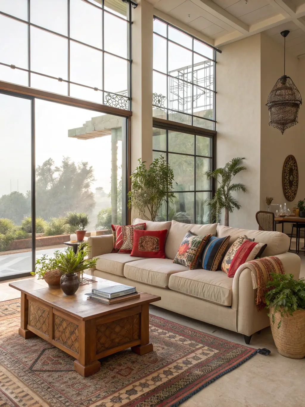 A bright, modern self-contained apartment with a welcoming living area, neutral decor, and family-friendly furnishings, representing safe temporary accommodation provided by Cheval Housing Group.